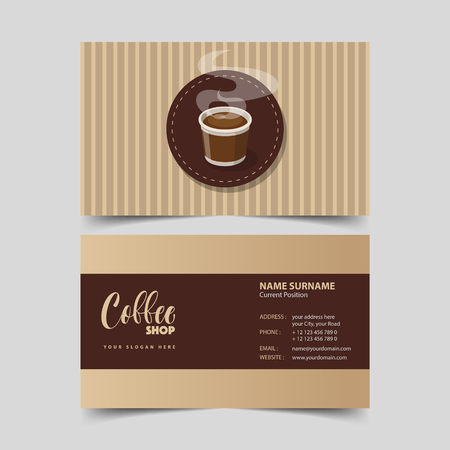 Coffee shop business card design template.のイラスト素材