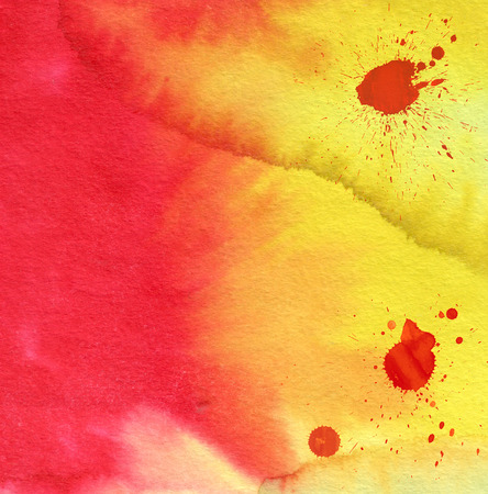 Abstract red and yellow mixed watercolor backgroundの写真素材