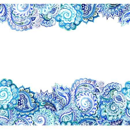 Seamless ornamental ethnic background with indian oriental floral ornamentの写真素材