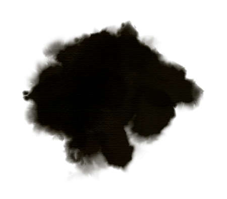 Black water color stain hand drawn illustrationの写真素材