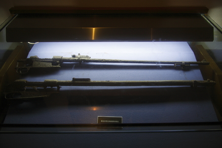 Shangrao City in Jiangxi Shangrao camp in the southern suburbs of Maojialing. Built in 1941 by the Kuomintang, the New Fourth Army commander Ye Ting and other communists imprisoned. Pictured guns.のeditorial素材