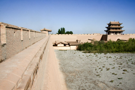 Jiayuguan in Jiayuguan City, Gansu Province, the western end of the Ming Great Wall is the first re-pass, but also the ancient &quot;Silk Road&quot; traffic fortress. Ming Dynasty Great Wall is the western end of the starting point, along the Great Wall bのeditorial素材