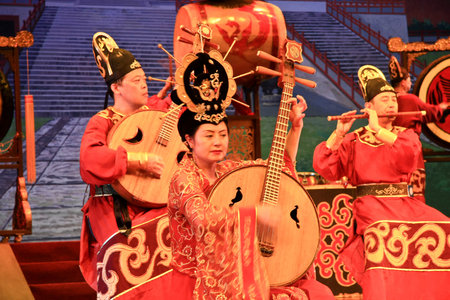 Traditional performance in the Shaanxi Provinceのeditorial素材