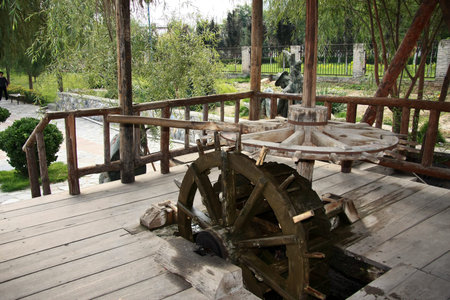 Waterwheel Park at Lanzhou, Chinaのeditorial素材