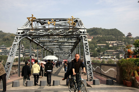 Zhongshan Bridge, Lanzhouのeditorial素材