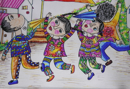 creative children paintingのeditorial素材