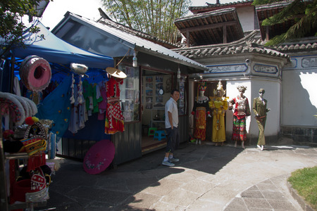 Shops in Heshun town, located in Tengchong County, Yunnan Provinceのeditorial素材