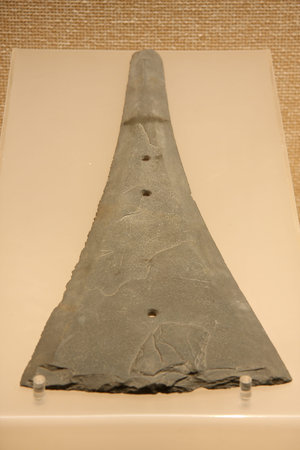 Stone plow (Zhou), Shahe unearthed Wuxing, Huzhou collection in the museum.のeditorial素材