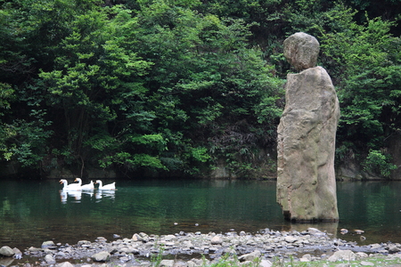 Scenery of Qiongtai valley at Tiantai, Taizhouのeditorial素材