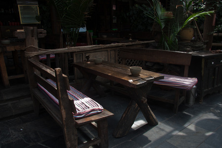 Bar, decorative materials in the bar with a certain ethnic characteristics owner purchases come from the southwest border of Yunnan minority people in the demolition of houses.のeditorial素材