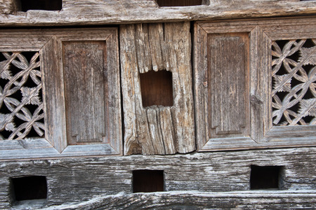 Bar walls, bar wall decoration materials with certain ethnic characteristics owner purchases come from the southwest border of Yunnan minority people in the demolition of houses.の写真素材