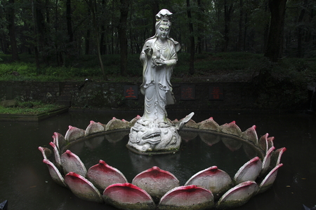  The picture shows the goddess Guanyin lotus seat.の写真素材