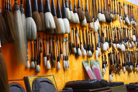 Brushes and ink stonesのeditorial素材