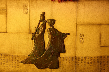 Bronze sculpture on the wallのeditorial素材