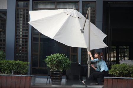 Chinese parasol girlのeditorial素材