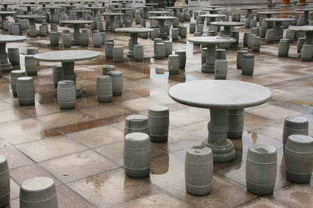 Marble tables and chairsの写真素材