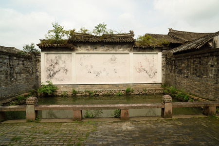 Lotus village is located in the rock town, Yongjia County, Zhejiang Province,  village clan culture moving charm of architectural arts. Picture shows the wall.のeditorial素材