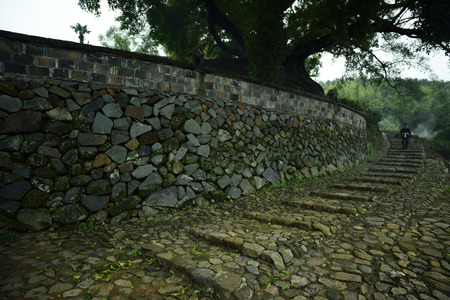 Half moon, located in Creek town, xiapu County, Fujian province, was zu villages populated by unique architectural features of the she nationality, is known as \"zu history and culture village.\" のeditorial素材