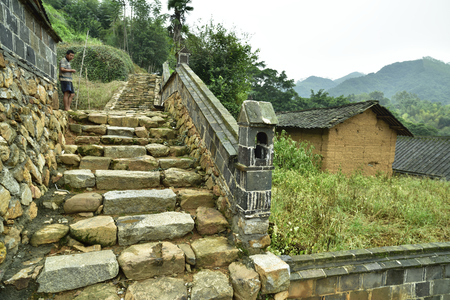 Half moon, located in Creek town, xiapu County, Fujian province, was zu villages populated by unique architectural features of the she nationality, is known as "zu history and culture village."のeditorial素材