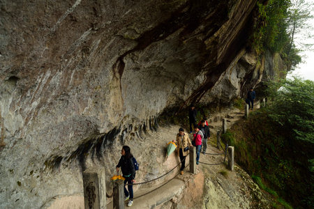 Pathway at the cliff のeditorial素材