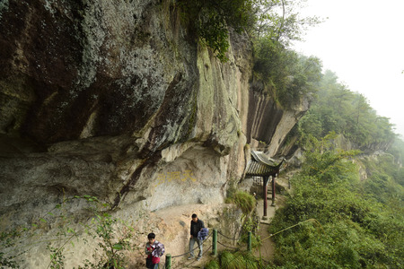 Pathway at the cliffの写真素材