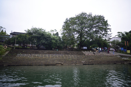 Lishui oujiang river sceneryのeditorial素材