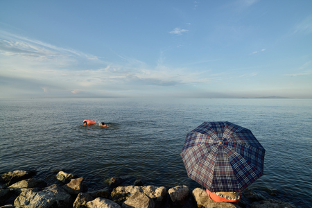 Is swimming in the Lakeのeditorial素材