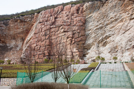 Golden Spike ancient world heritage sites located in the Changxing Huai Hom remains of Castle Peak foothills.のeditorial素材