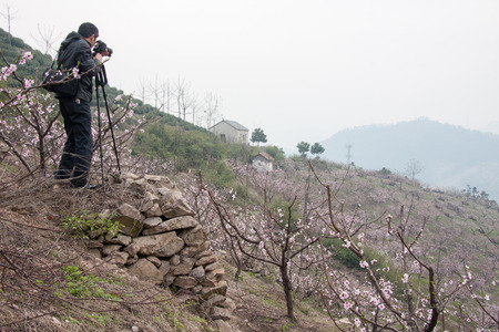 Photographer in a villageのeditorial素材