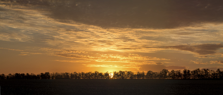 dawn view from the fieldの写真素材