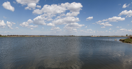 river sky cloudsの写真素材