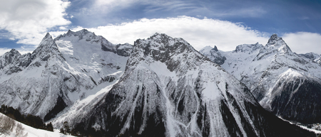mountains in the snowの写真素材