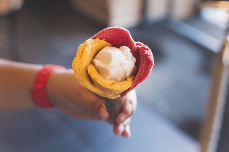ice cream flower colorの写真素材