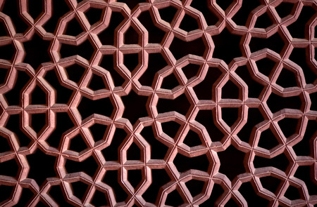 Texture of stone grating at Red Fort in Agra Indiaの写真素材
