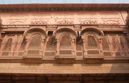 Ancient palace in Mughal style of architecture at Junagarh fort in Bikaner, Rajasthan state, Indiaのeditorial素材