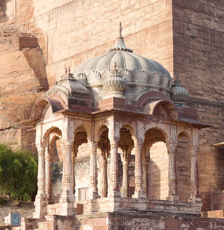Detail of exterior of Mehrangarh or Mehran Fort in Jodhpur, Rajasthan, India. Built in 1459, the fort is situated 125 m above the city.のeditorial素材