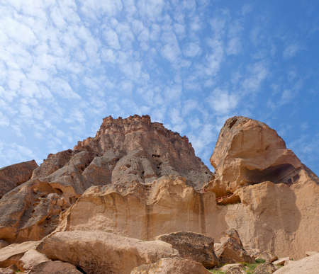 Selime Monastery in Cappadocia, Central Anatolia, Turkey. Selime is a town that was established at the end of Ihlara Valley. Selime Monastery is one of the largest religious buildings in Cappadocia.の写真素材