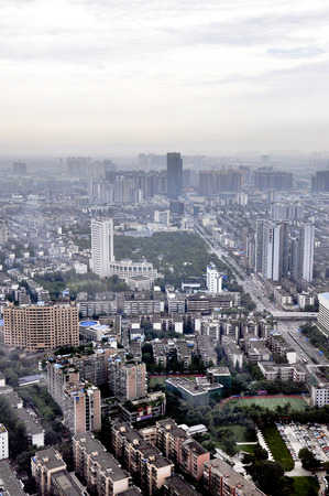 Chengdu city sceneryのeditorial素材