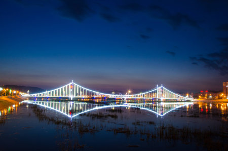 Night view at the bridgeの写真素材