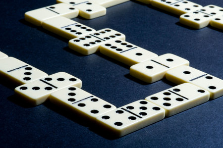 Close up of dominoes. Business concept