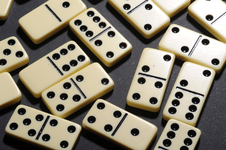 Close up of dominoes. Business concept