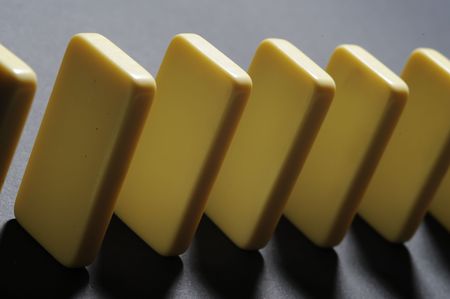 Close up of group dominoes. Business conceptの写真素材