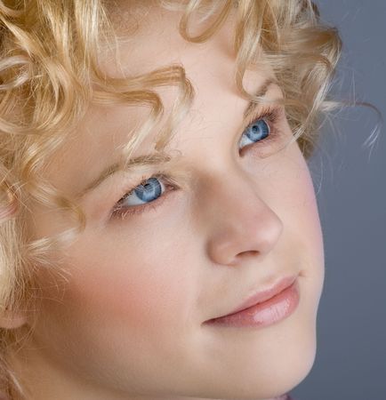 Close-up portrait of a beautiful womanの写真素材