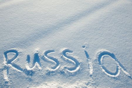 Winter theme. Text written on snow.の写真素材