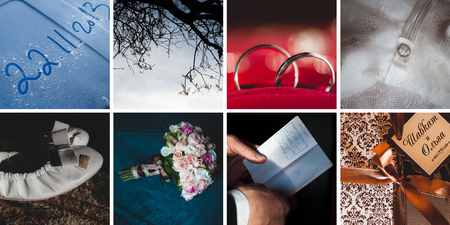 Collection of wedding details. Close-up image viewの写真素材