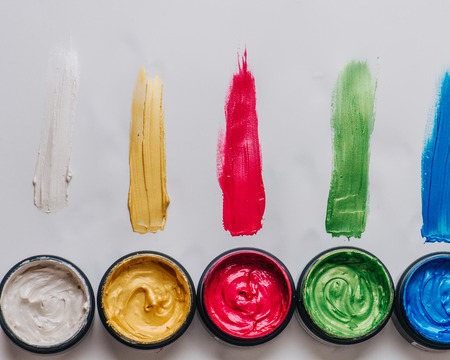 Collection of abstract acrylic brush strokesの写真素材