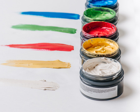 Collection of abstract acrylic brush strokesの写真素材
