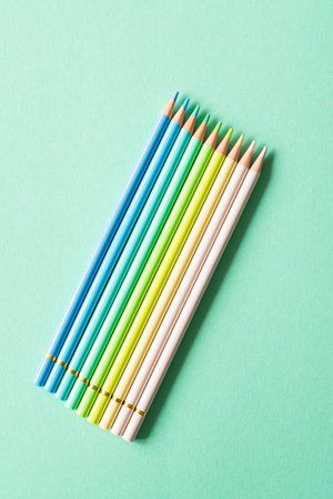 Back to school, education and work concept. Stationery for learning (study) on mint background. View...