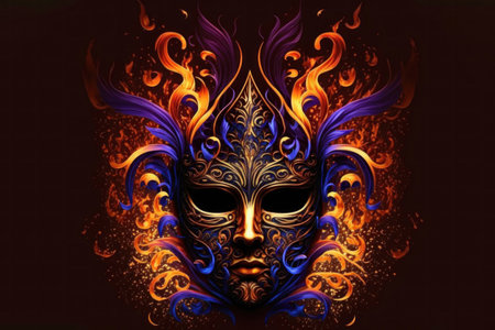 Mardi Gras is a popular celebration held in many cities, particularly in New Orleans, Louisiana. One of the defining features of the festival is the use of colorful and elaborate masks. Participants often wear masks to conceal their identities and add to the festive atmosphere of the event.の写真素材