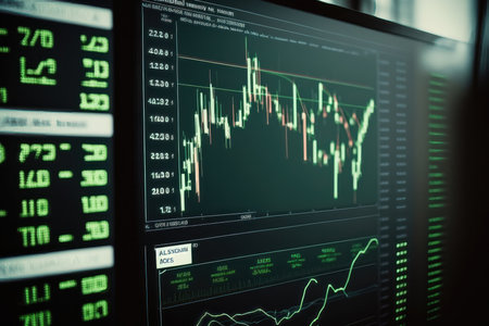 This article focuses on the use of stock market charts as a tool for analyzing and understanding trends in the stock market. Stock market charts are graphical representations of stock price movements over a specified period of time.の写真素材